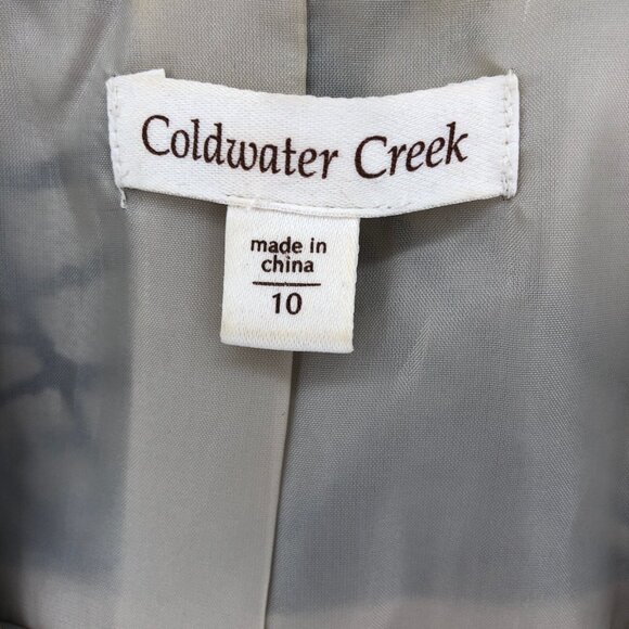 Coldwater Creek Blazer Womens 10 Brown Floral Button Stretch Notch Collar Work - Picture 7 of 12